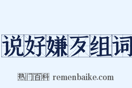 说好嫌歹组词是什么意思的图片